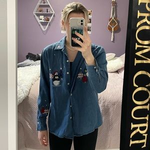 Vintage Christmas jean jacket